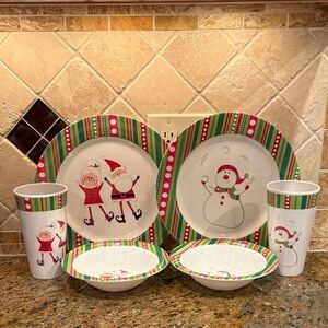 2 sets (6 pcs total) Christmas melamine dinnerware